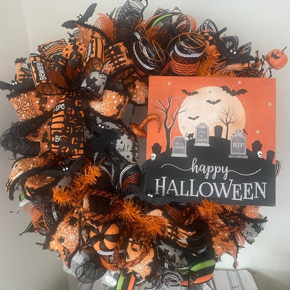Halloween Wreath,Halloween Decor,Fall Decor,Thanksgiving,quality deco mesh - Picture 7 of 9